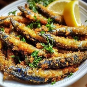 Crispy and golden-brown fried anchovy served with dipping sauce