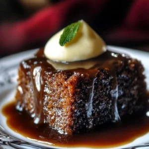Delicious homemade sticky toffee pudding served with warm toffee sauce.