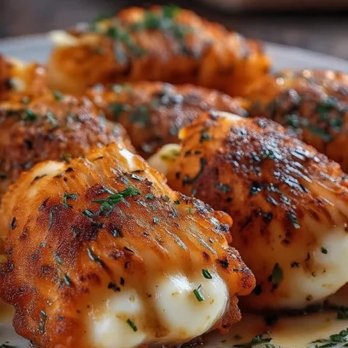 Crispy Air Fryer Buffalo Chicken Mozzarella Sticks served with dipping sauce