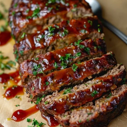 Delicious air fryer meatloaf cooked to perfection and served on a plate.