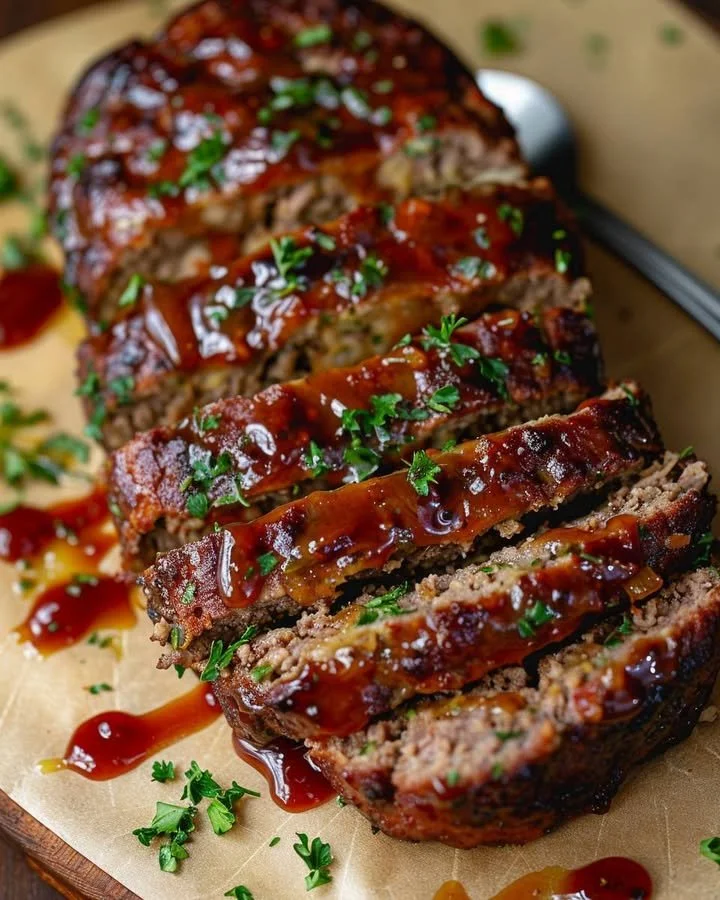 Delicious air fryer meatloaf cooked to perfection and served on a plate.