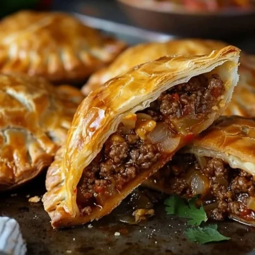 Beef and cheese empanadas served on a plate