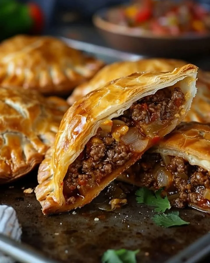 Beef and cheese empanadas served on a plate