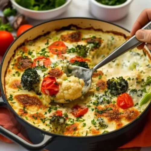 Creamy Broccoli and Cauliflower dish served in a bowl