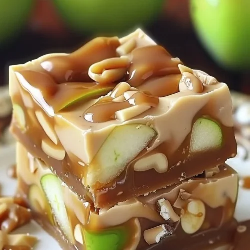 Delicious caramel apple fudge dessert with rich flavors and a creamy texture.