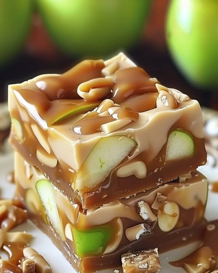 Delicious caramel apple fudge dessert with rich flavors and a creamy texture.