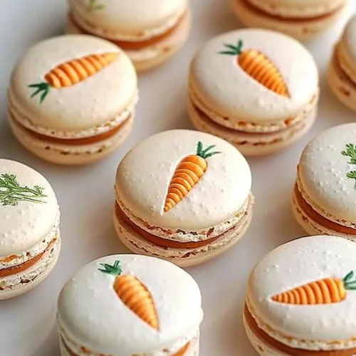 Deliciously crafted carrot macarons inspired by spring flavors