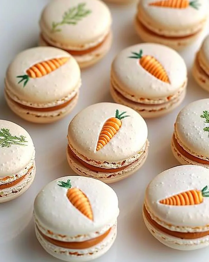 Deliciously crafted carrot macarons inspired by spring flavors