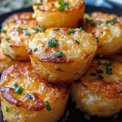 Cheesy mashed potato puffs served on a plate, golden and crispy