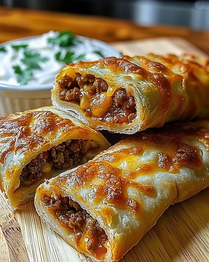 Cheesy taco sticks served with dipping sauce