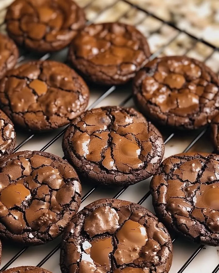 Chewy fudgy chocolate cookies with a rich texture and chocolatey flavor