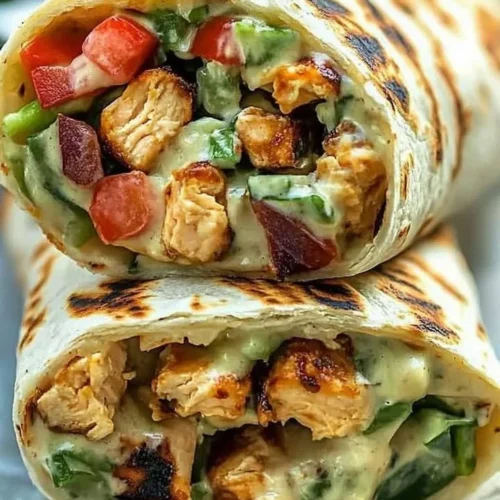 Delicious Chipotle Ranch Grilled Chicken Burrito filled with fresh ingredients