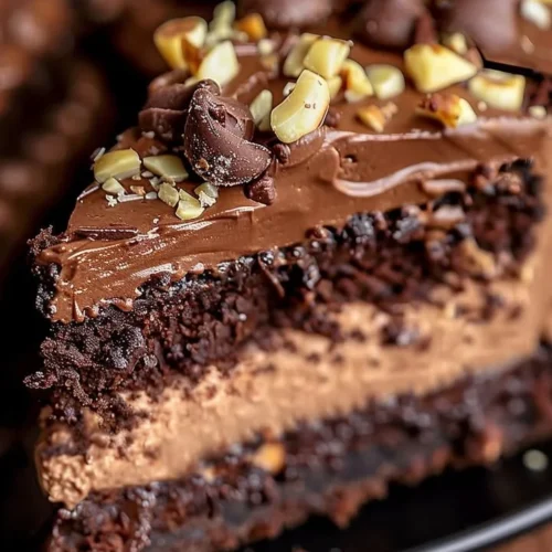 Delicious Chocolate Hazelnut Cheesecake Cake with creamy layers and enticing toppings