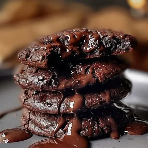 Delicious Chocolate Lava Brownie Cookies with a gooey chocolate center