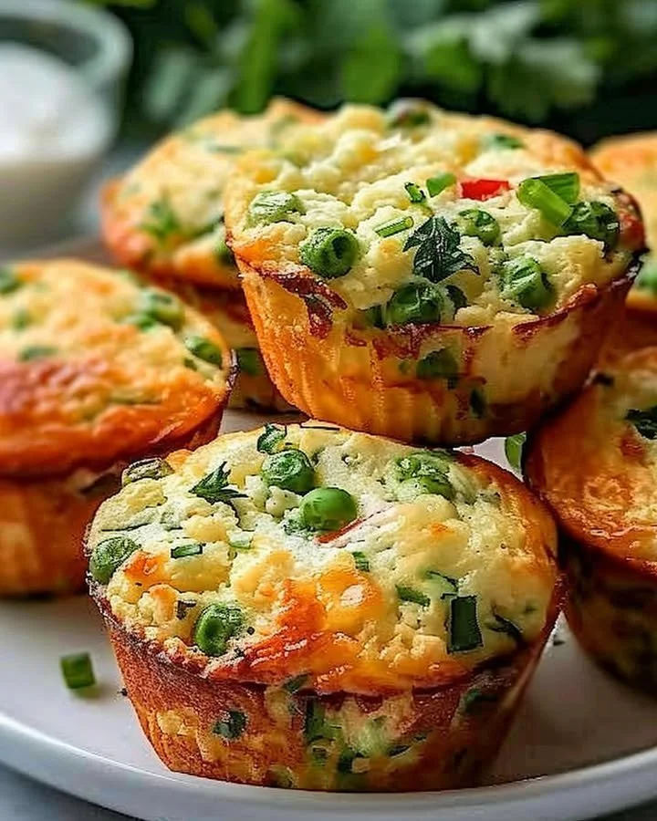 Cottage cheese breakfast muffins fresh out of the oven