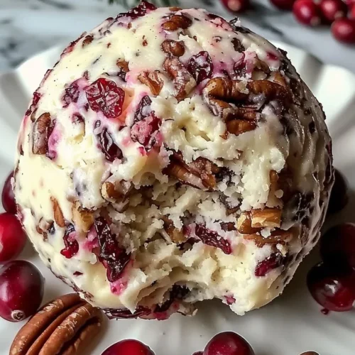 Cranberry Pecan Cheese Ball served on a platter