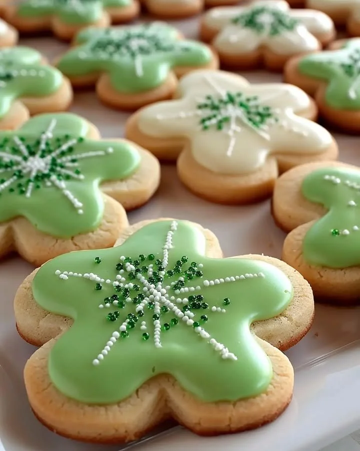 Freshly baked cream cheese sugar cookies arranged on a plate