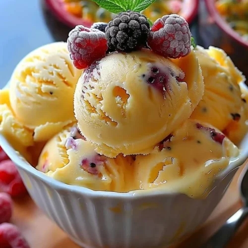 Creamy and refreshing passion fruit ice cream with a tropical twist