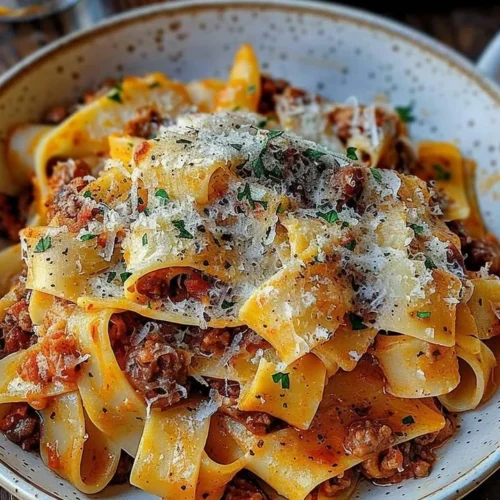 Creamy Calabrian Chili Pappardelle with Sausage and Fennel dish
