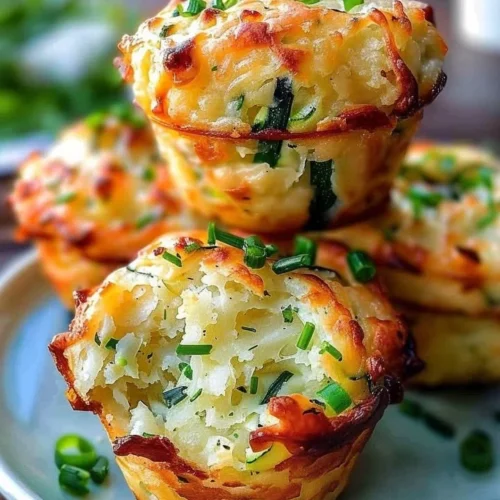 Delicious crispy Parmesan Zucchini Muffins made with potatoes