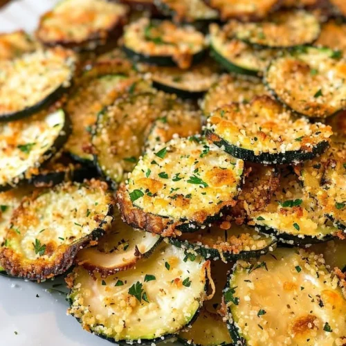 Bowl of crispy zucchini chips, a healthy snack alternative.