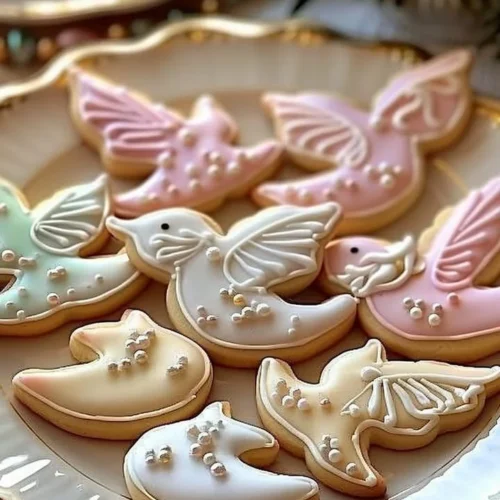 Delicious Dove sugar cookies ready to be enjoyed, perfect for any occasion.