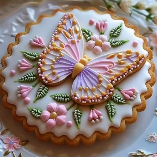 Floral Butter Cookies beautifully decorated with royal icing