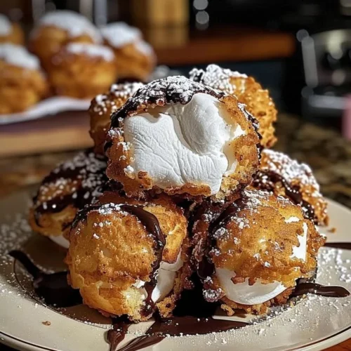 Deliciously crispy Fried S'mores Bombs filled with chocolate and marshmallow.