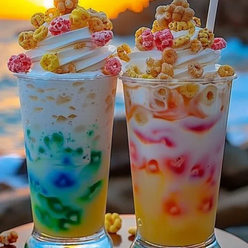 Fruit Loop Fizz colorful drink with fruity flavors and cereal-inspired design