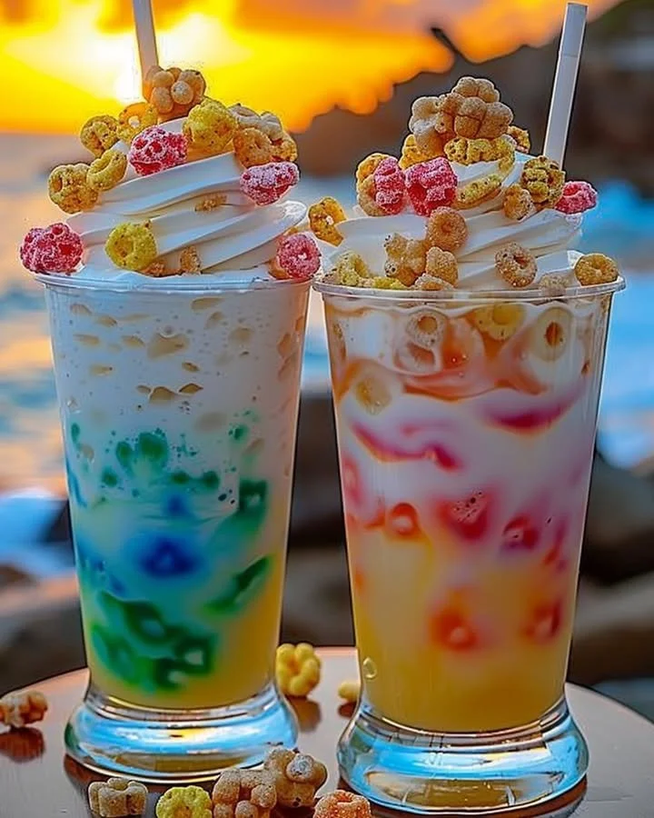 Fruit Loop Fizz colorful drink with fruity flavors and cereal-inspired design
