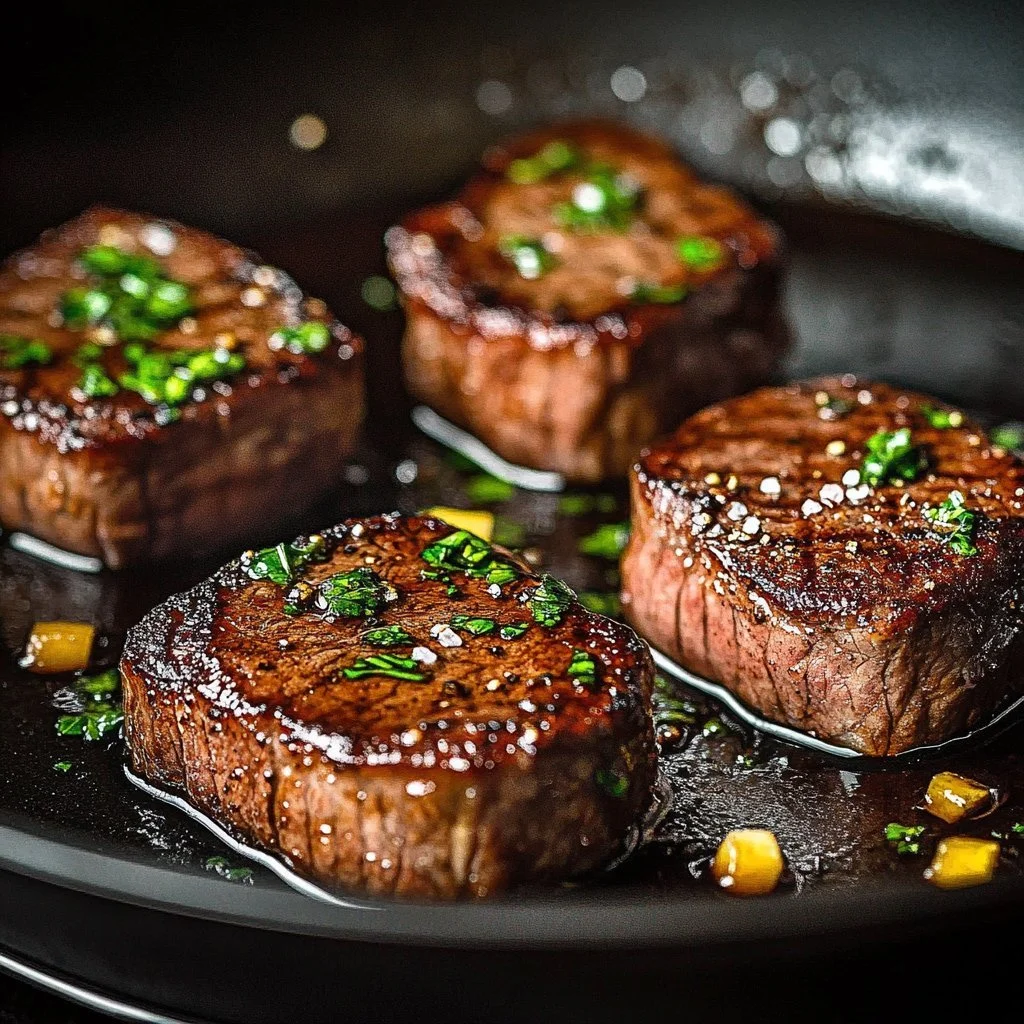 Garlic Butter Brazilian Steak served with sides on a plate