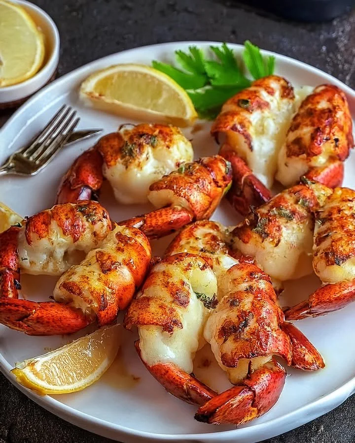Garlic Butter Lobster Tails cooked to perfection with rich garlic butter sauce