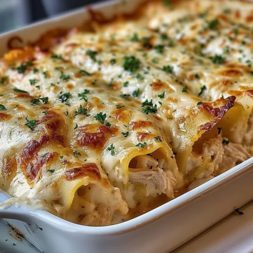 Garlic Parmesan Chicken Lasagna Roll-Ups ready to serve