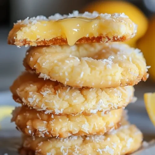 Heavenly coconut lemon curd cookies on a plate