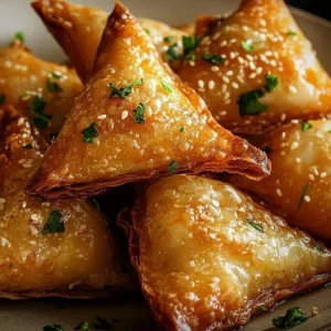 Crispy hot honey feta wonton rolls drizzled with honey, ready to enjoy.