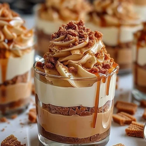 Indulgent Biscoff cheesecake cups with a crunchy twist