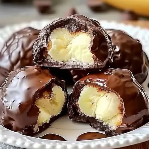 Irresistible banana pudding chocolate puffs dessert in a dish