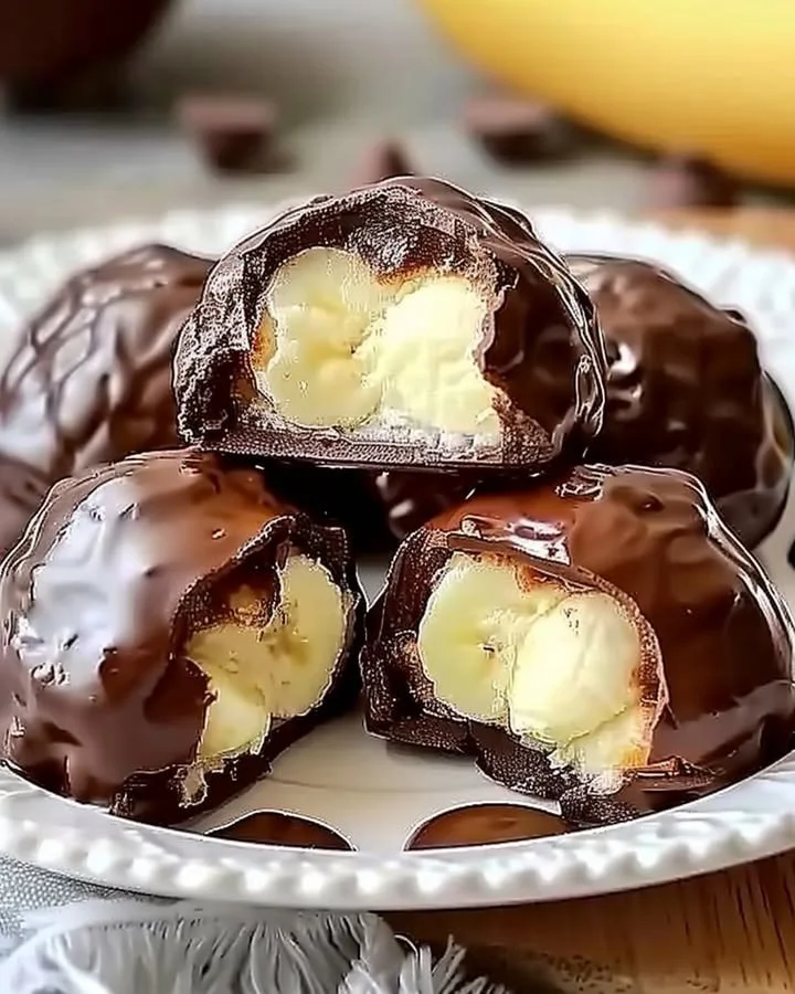 Irresistible banana pudding chocolate puffs dessert in a dish