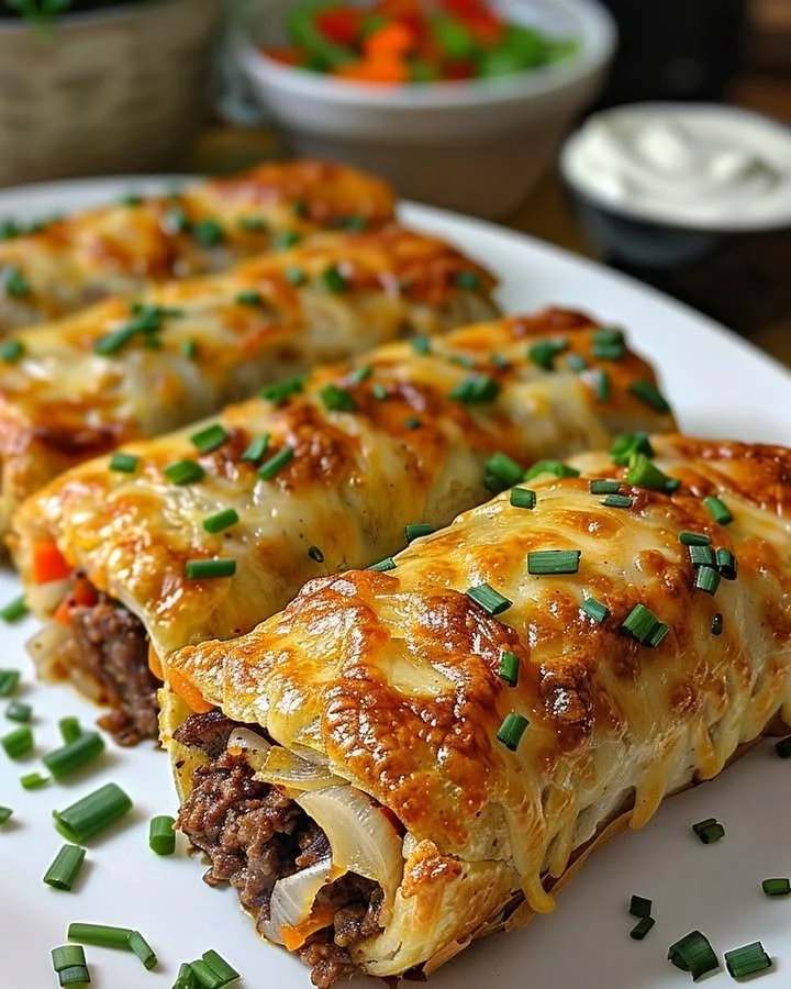 Keto Philly Cheesesteak Roll Ups served on a plate with toppings