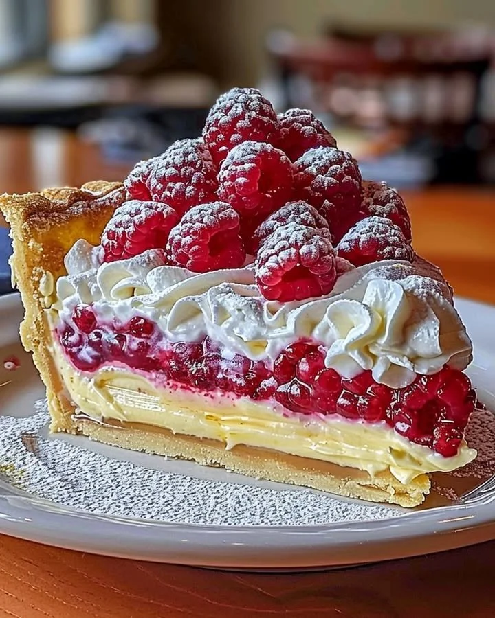 Delicious Lemon Raspberry Layered Pie with vibrant lemon and raspberry layers