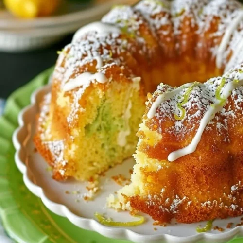 Luscious Lemon-Lime Infusion Cake with zesty lemon and lime flavors