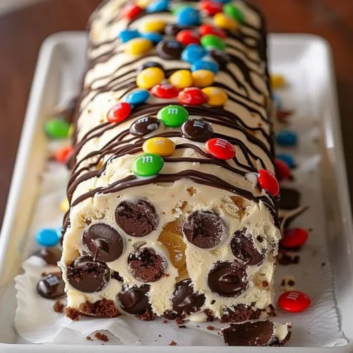 M&M's Chocolate Chip Cookie Dough Ice Cream Cake Roll dessert image
