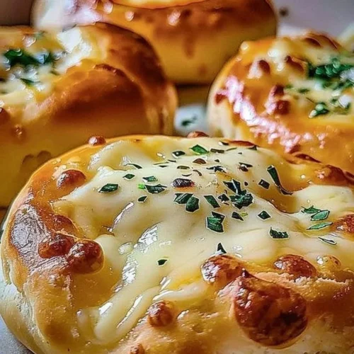 Pillsbury Biscuit Garlic Butter Cheese Bombs served on a plate