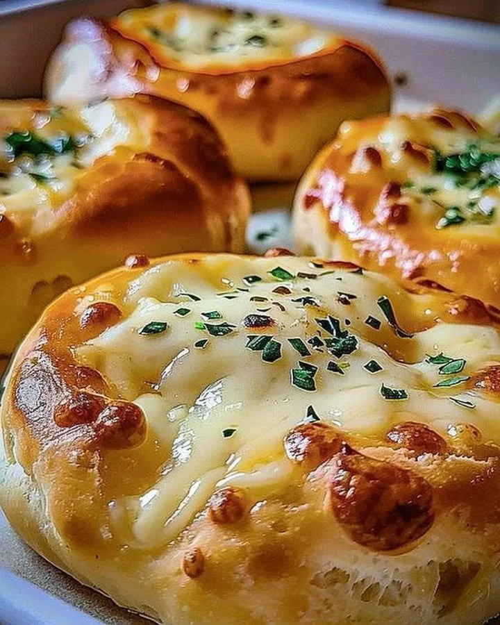 Pillsbury Biscuit Garlic Butter Cheese Bombs served on a plate