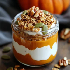 Bowl of pumpkin overnight oats topped with seeds and spices for a healthy breakfast