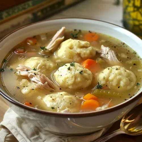 Delicious Roast Turkey with Herbed Dumpling Stew served in a bowl