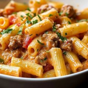 Delicious Rotel Pasta Fiesta served in a bowl, perfect for family gatherings.