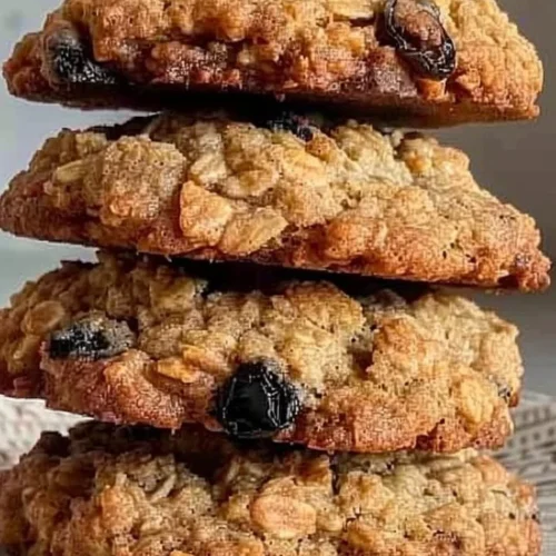 Soft and chewy oatmeal cookies with chocolate chips and raisins on a plate