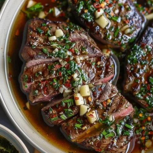 Delicious steak dipping sauce served with grilled steak