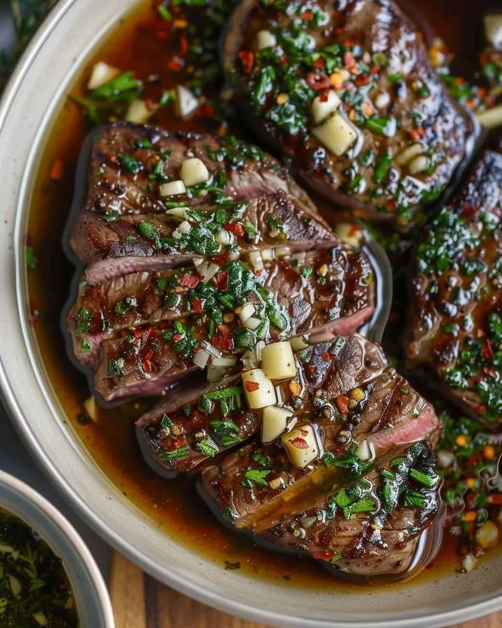 Delicious steak dipping sauce served with grilled steak